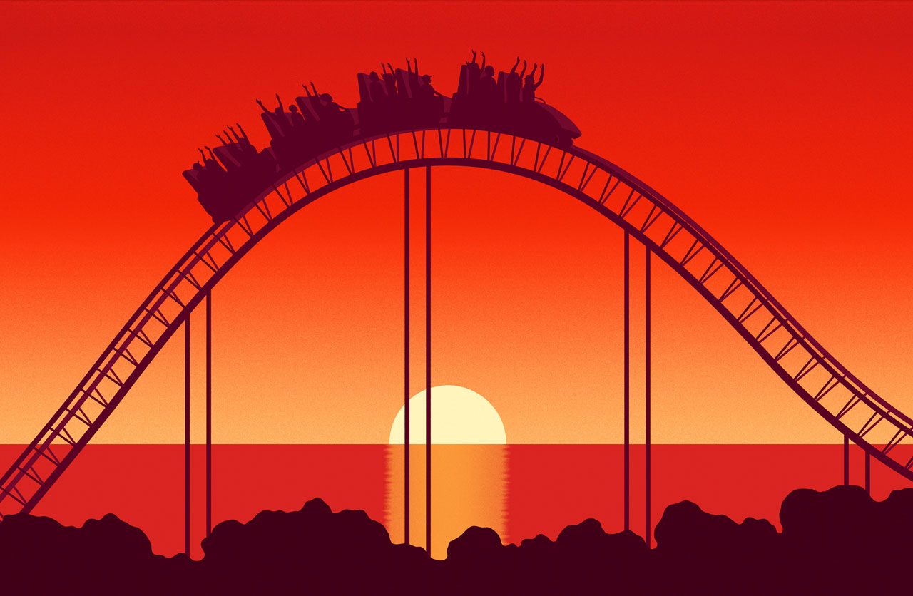 Rollercoaster at Sunset